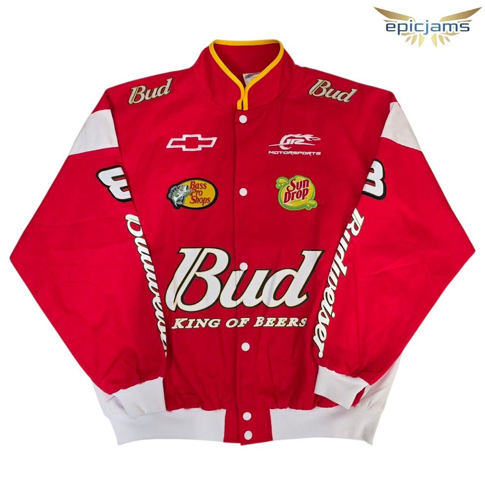 NASCAR Dale Earnhardt Jr. #8 Budweiser Womens Racing Jacket Size L